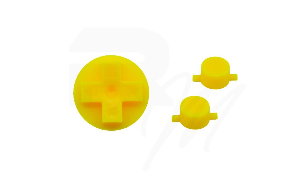 NES Style Button set for Nintendo Game Boy DMG-01 original console - Bright Yellow | Retro Modding