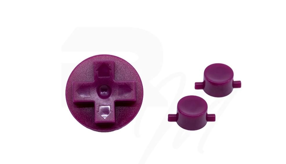 NES Style Button set for Nintendo Game Boy DMG-01 original console - Burgundy | Retro Modding