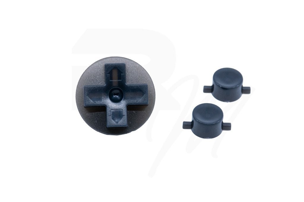 NES Style Button set for Nintendo Game Boy DMG-01 original console - Clear Black | Retro Modding