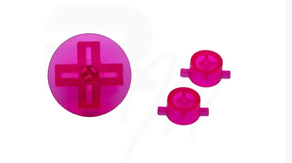 NES Style Button set for Nintendo Game Boy DMG-01 original console - Clear Pink | Retro Modding