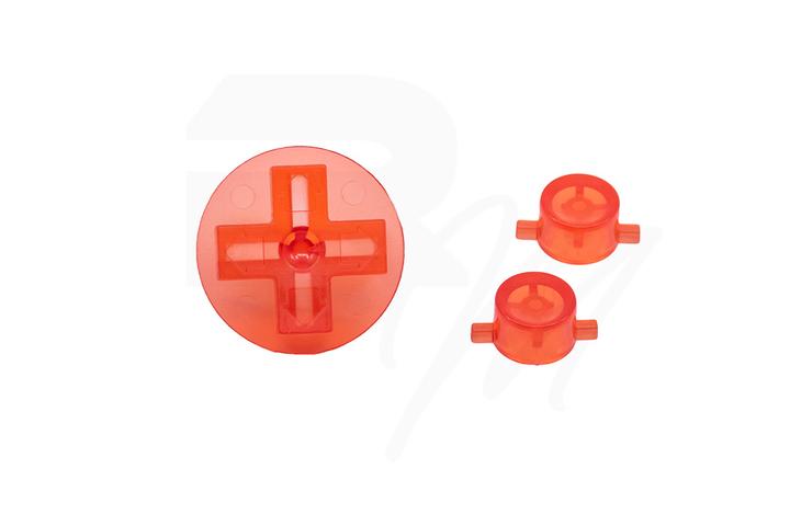 NES Style Button set for Nintendo Game Boy DMG-01 original console - Clear Red | Retro Modding
