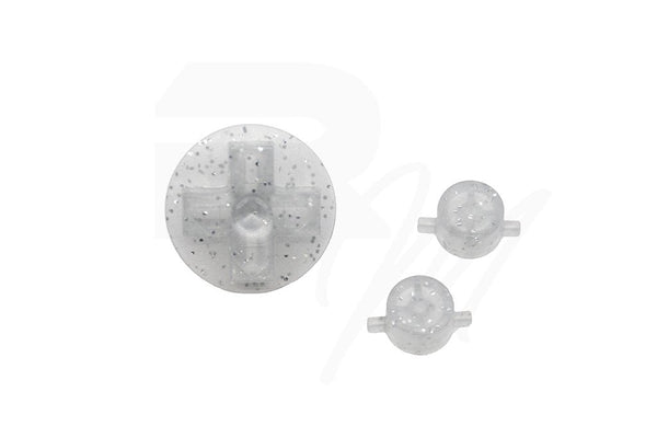 NES Style Button Set For Original Game Boy DMG 01 - Clear Glitter Gray | Retro Modding