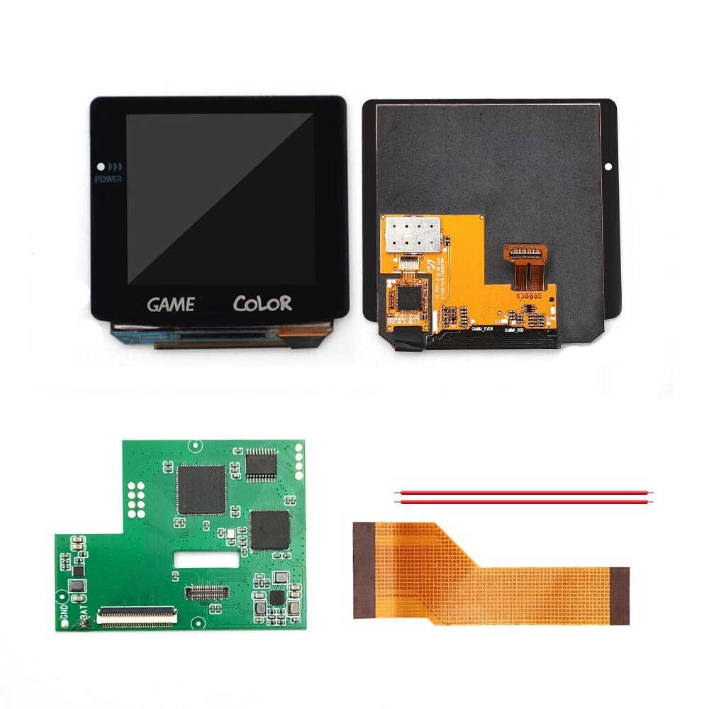 OLED laminated touch screen display for Nintendo Game Boy Color (GBC) AMOLED upgrade mod backlight kit colour changing logo | Hispeedido