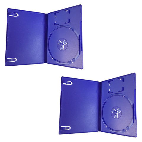 ZedLabz compatible replacement retail game disc storage case for Sony PS2 - 2 pack - blue