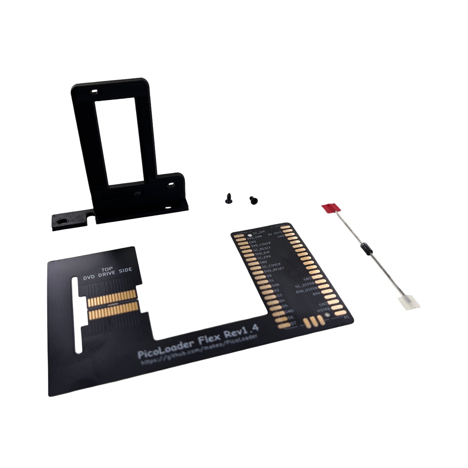 PicoLoader ODE Picoboot style flex cable and bracket bundle for Nintendo GameCube Rev 1.4 | ZedLabz