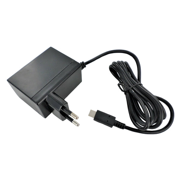 Power supply AC/DC adapter lead for Nintendo Switch & Switch lite console EU wall plug - black | ZedLabz