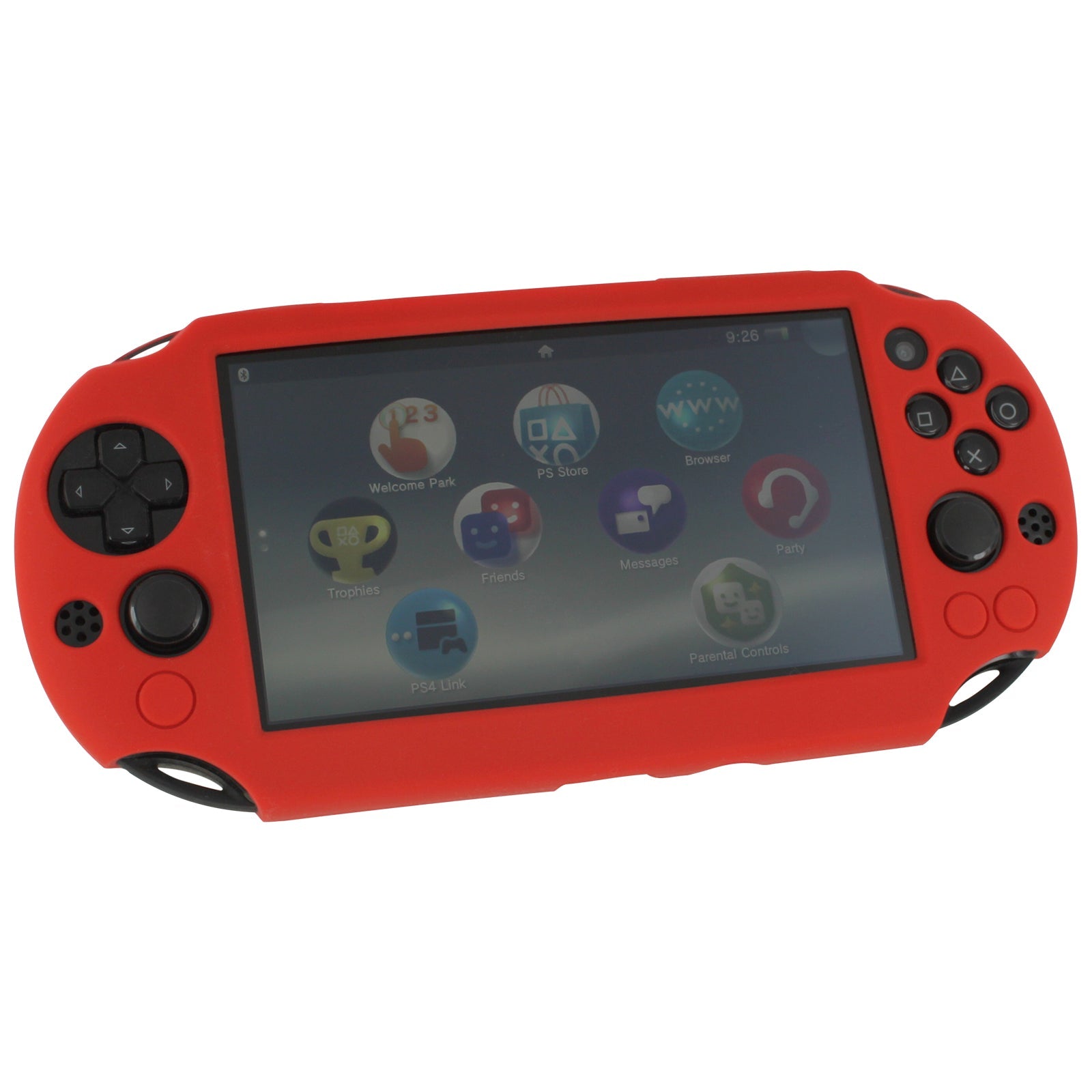 Protective cover for Sony PS Vita 2000 Slim console SC - 1 soft silicone skin bumper case - Red | ZedLabz - 2