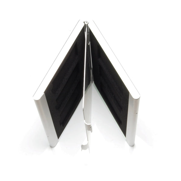 Protective holder for SD SDHC memory card case Aluminium Metal - Silver | ZedLabz