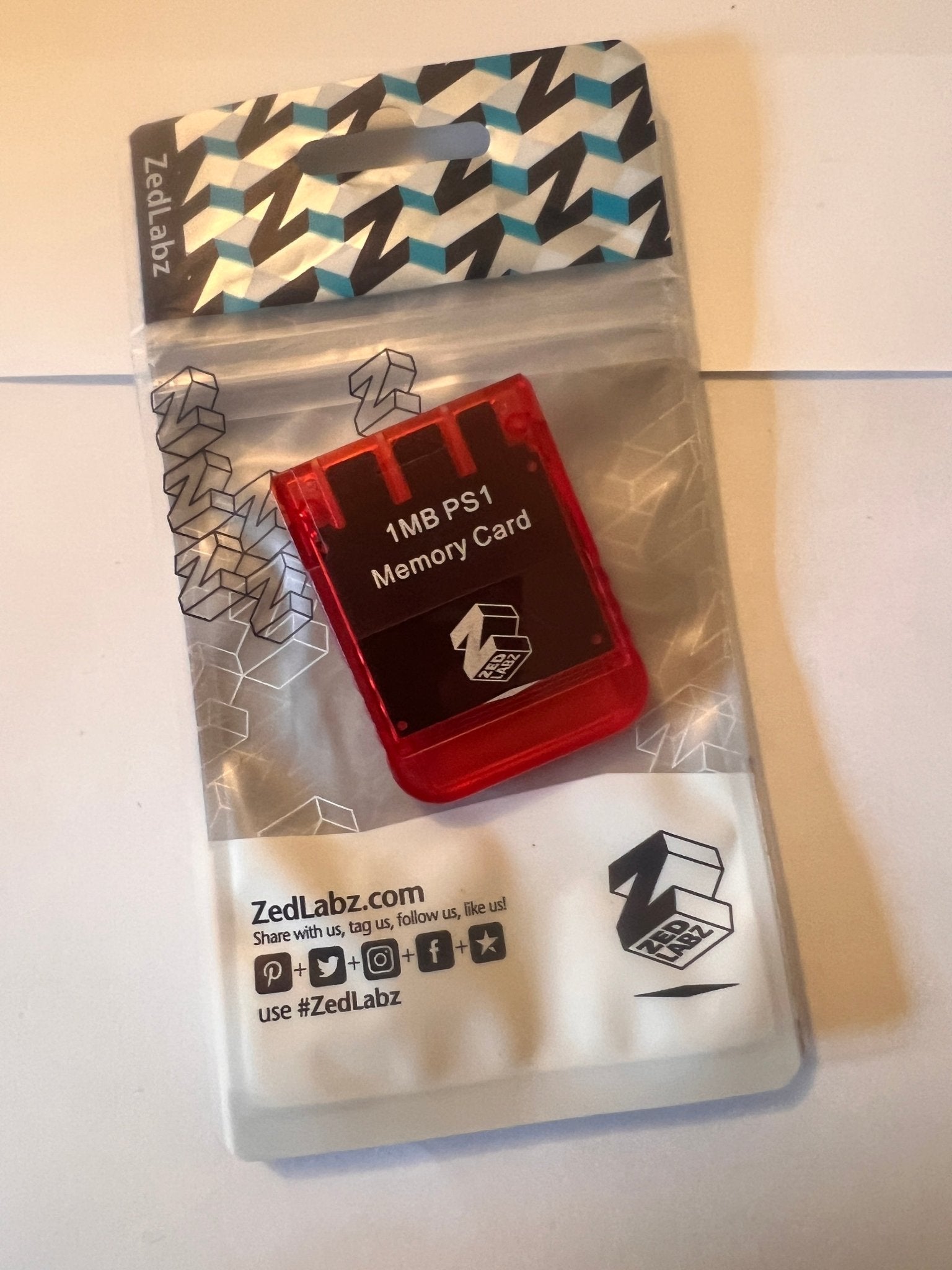 PS1 memory card 1MB open box clearance Red. - 1