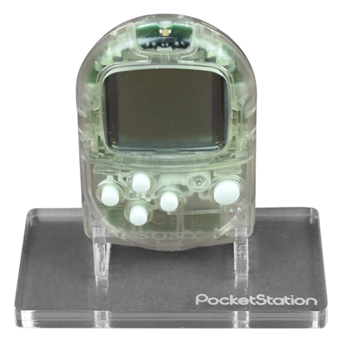 Display stand for Sony PocketStation handheld console - Crystal Clear | Rose Colored Gaming