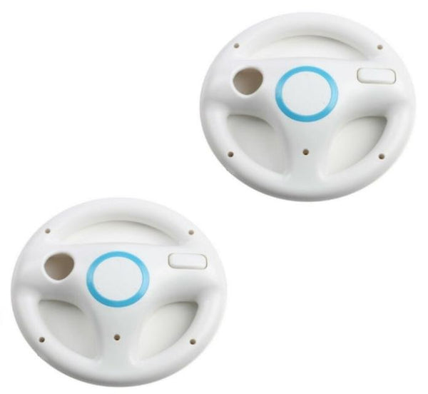 Racing Steering Wheel for Nintendo Wii controller wireless - 2 pack White | ZedLabz