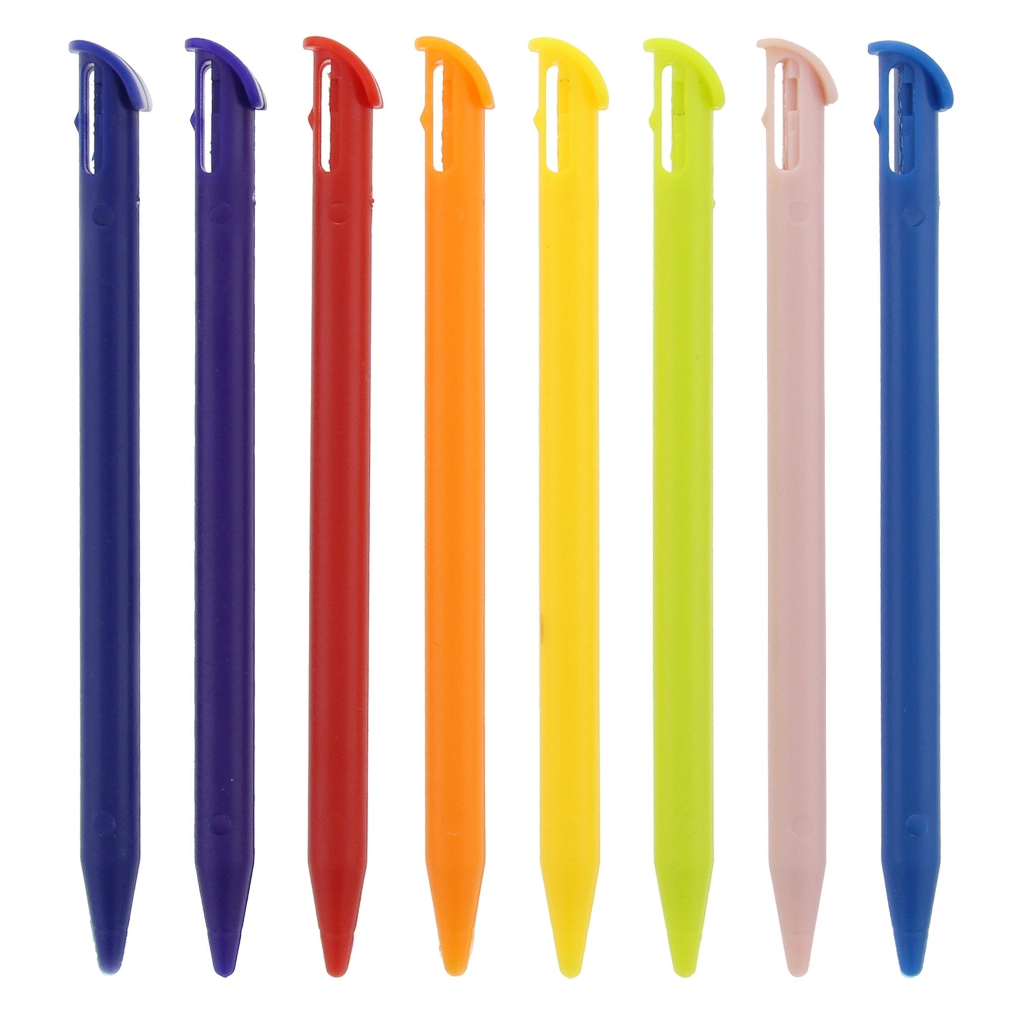 Rainbow stylus set for New 3DS XL Nintendo (2015 model) slot in replacement pen - 8 pack Multi Colour | ZedLabz - 1