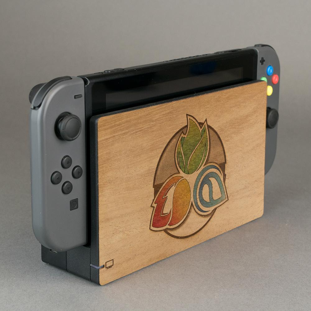 Real wood veneer kit for Nintendo Switch console dock self adhesive - Pokemon themed | Rose Colored Gaming