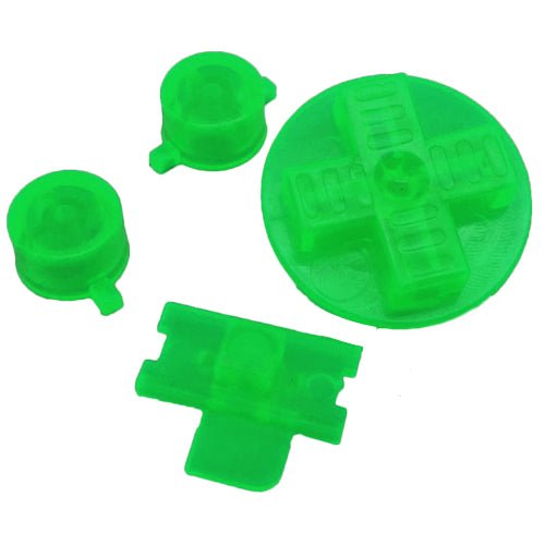 Replacement Button Set For Nintendo Game Boy DMG - 01 - Clear Green | ZedLabz - 1