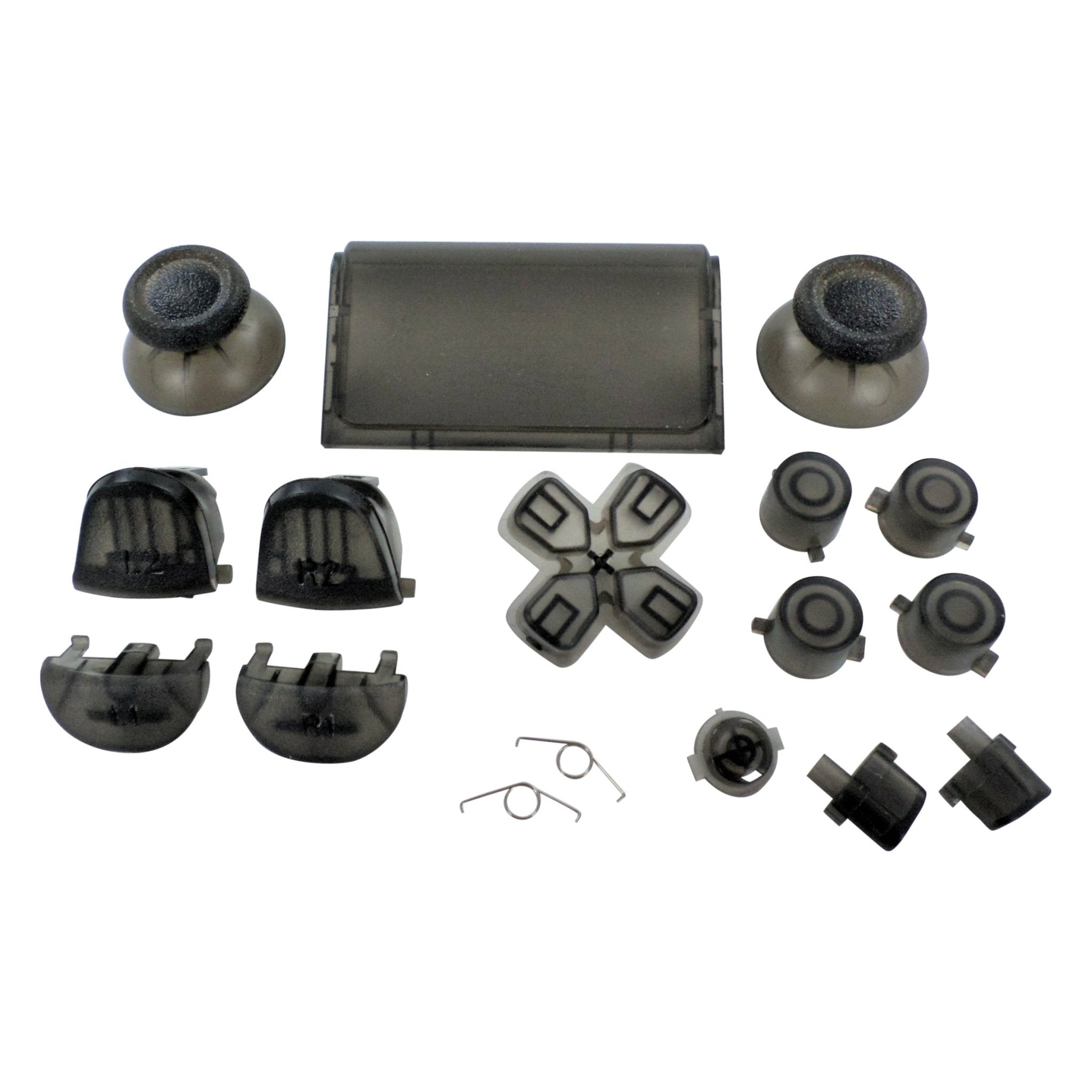 Replacement Button Set For Sony PS4 Pro JDS-040 Controllers - Clear Black | ZedLabz