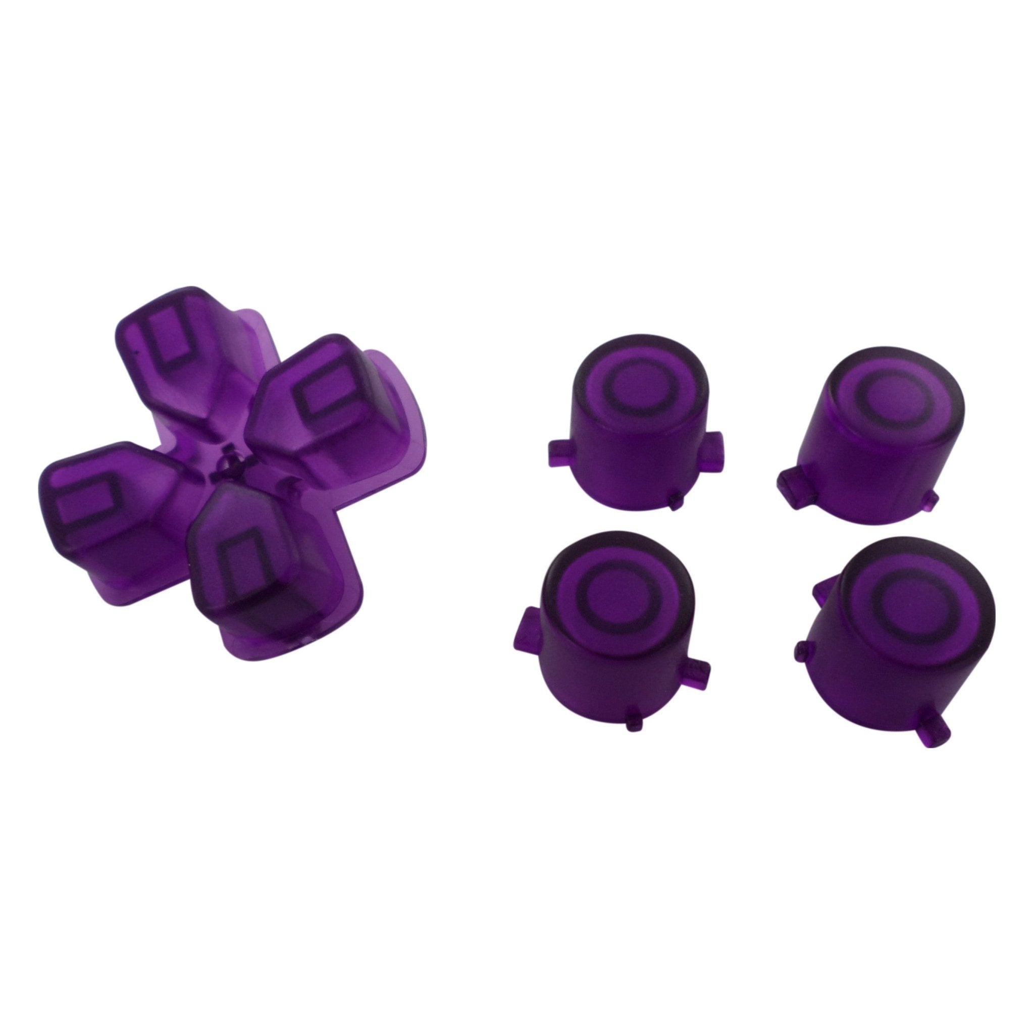 Replacement D-pad & Action Button Set For Sony PS4 Controllers - Clear Purple | ZedLabz