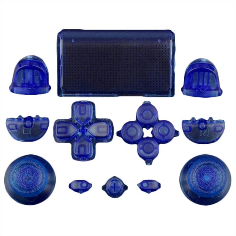 Replacement Full Button Set For 1st Gen Sony PS4 Controllers - Clear Blue | ZedLabz - 2