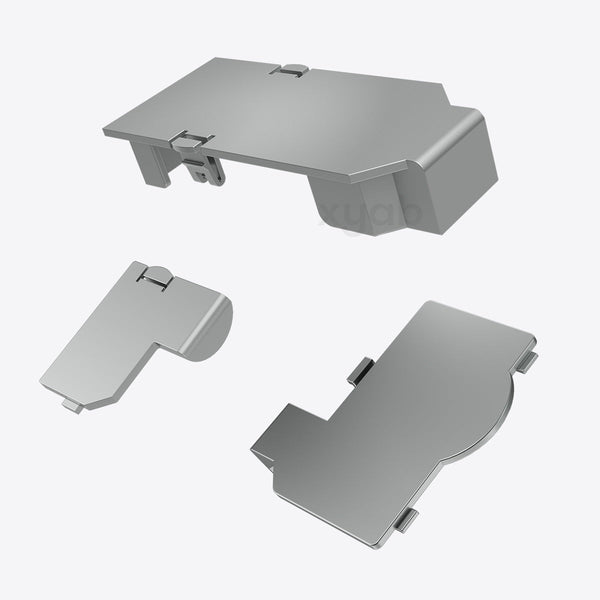 Replacement port cover set for Nintendo GameCube console Serial 1, 2 & Hi speed ABS plastic doors - Silver | XYAB