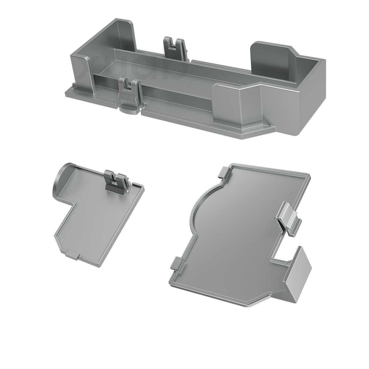 Replacement port cover set for Nintendo GameCube console Serial 1, 2 & Hi speed ABS plastic doors  - Silver | XYAB