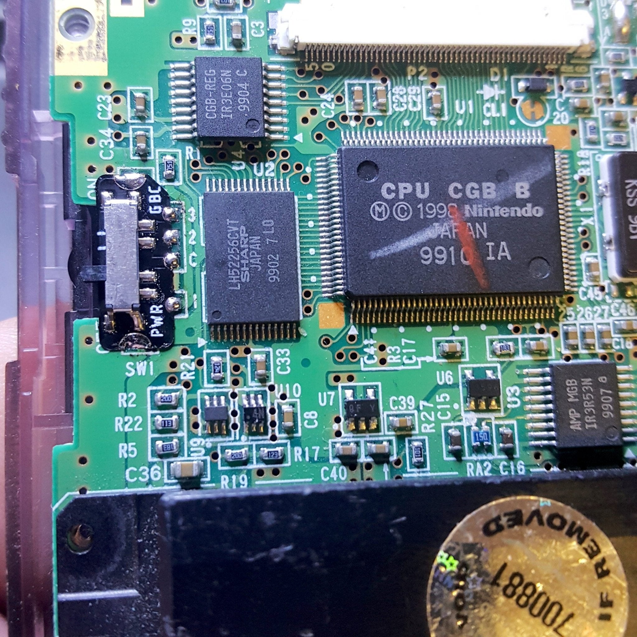 Replacement power switch for Game Boy Color (GBC) handheld premium thin flex PCB mod | Helder Game Tech