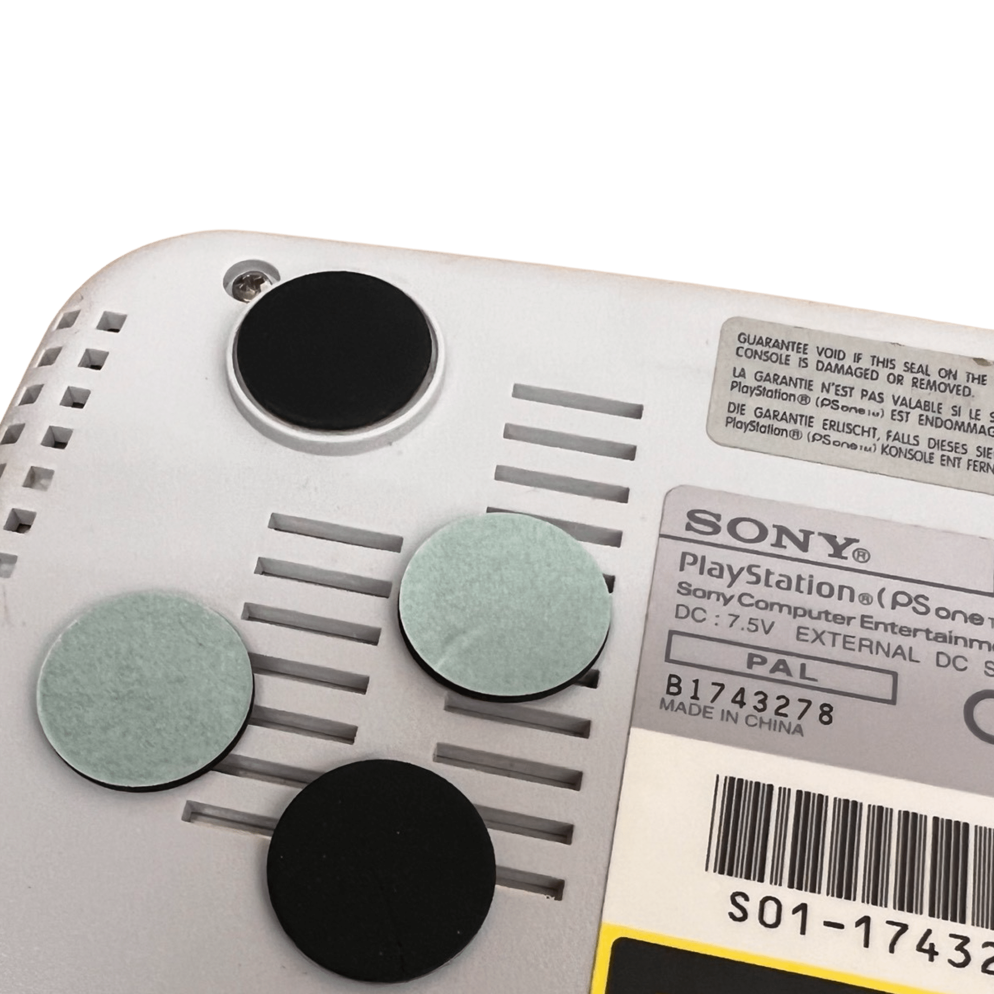 Replacement rubber feet set for Sony PSone (PS1 slim) self adhesive back 19mm - Black | ZedLabz