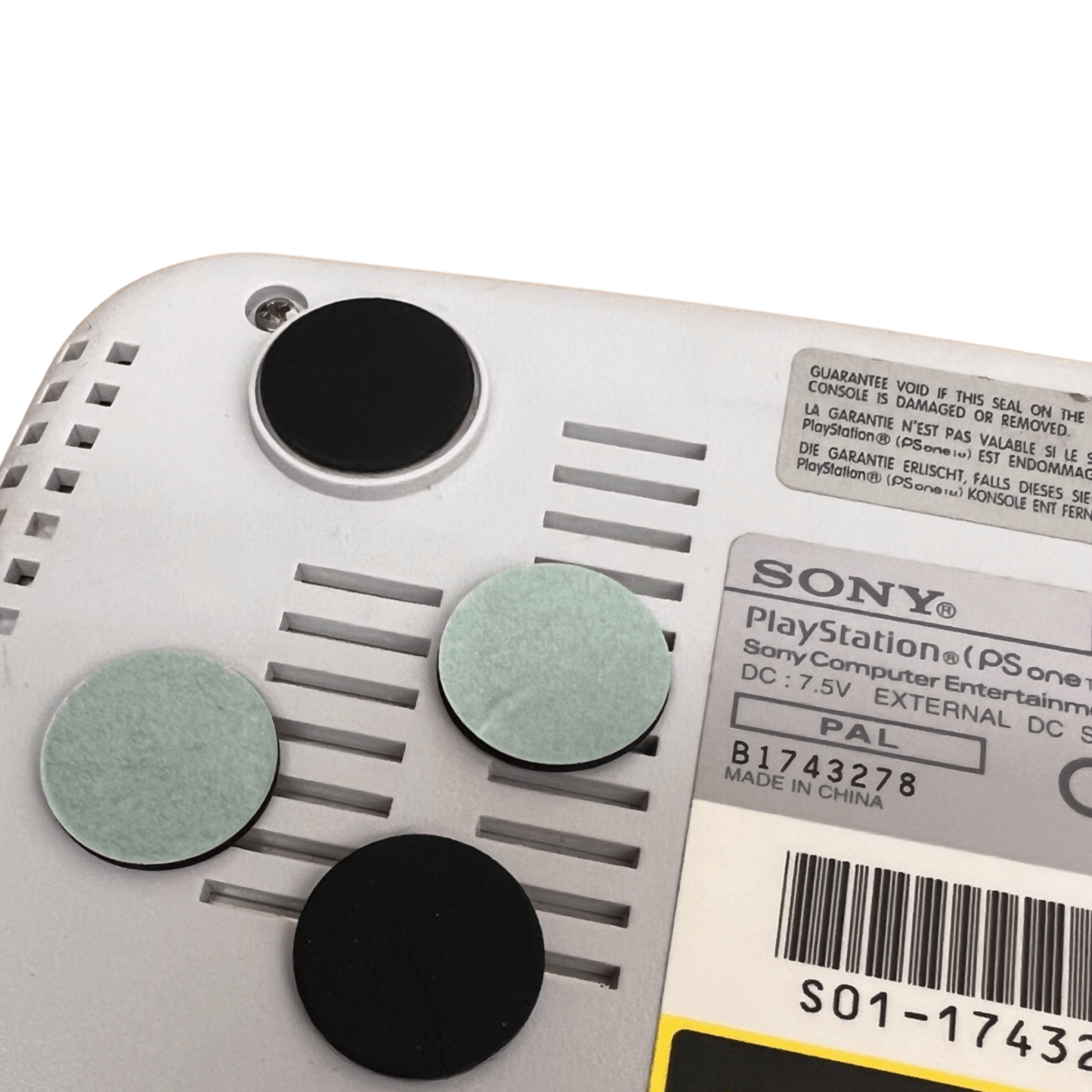 Replacement rubber feet set for Sony PSone (PS1 slim) self adhesive back 19mm - Grey | ZedLabz