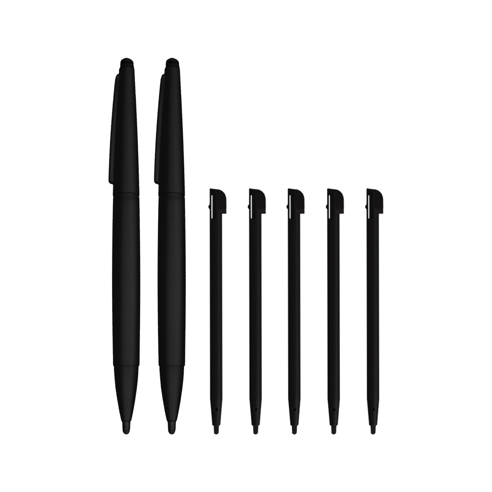 Replacement slot in & XL stylus pen pack for Nintendo DSi XL - 7 pack black | ZedLabz
