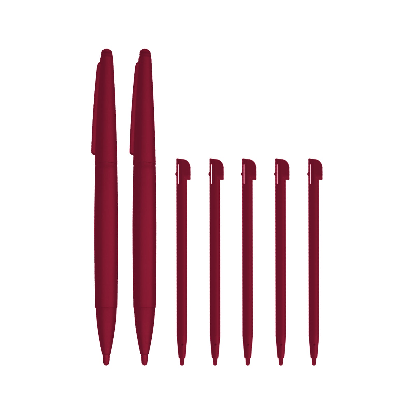 Replacement slot in & XL stylus pen pack for Nintendo DSi XL - 7 pack red wine | ZedLabz