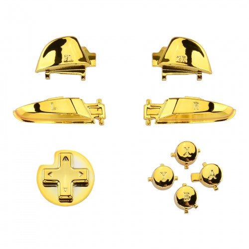 Replacement Soft Touch Button Set For Nintendo Switch Pro Controller - Chrome Gold | ZedLabz