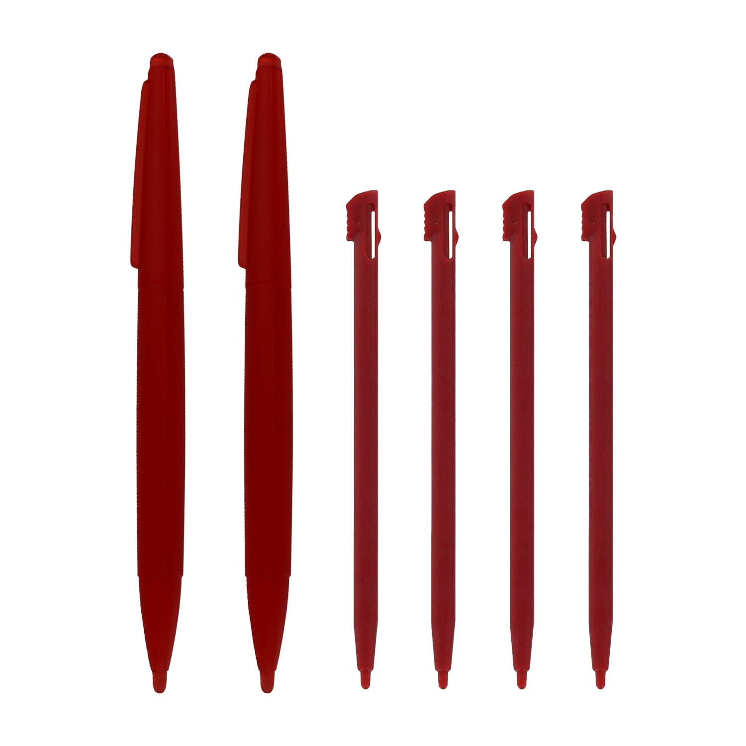 Replacement Standard & XL Stylus Pen Pack For Nintendo 2DS - 6 Pack Red | ZedLabz - 1
