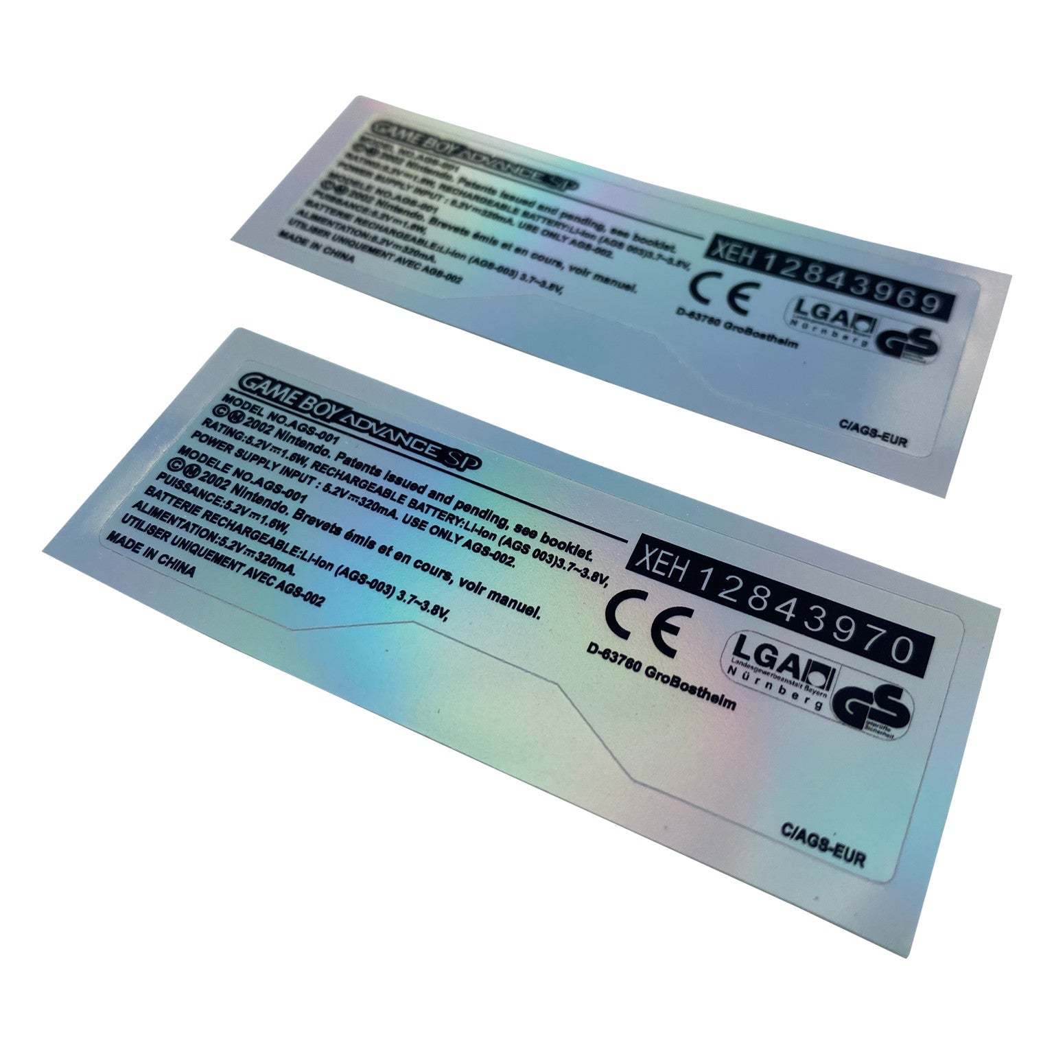 GBA SP Holo stickers