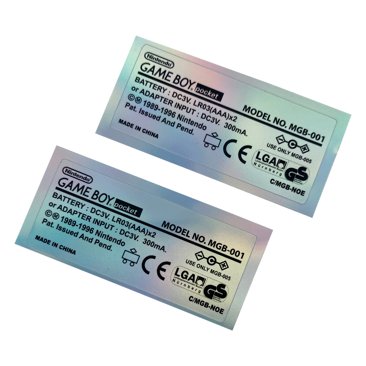 Holographic stickers for Nintendo Game Boy Pocket