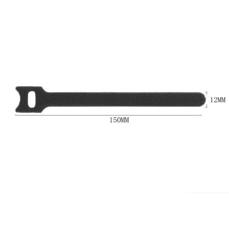 Reusable cable ties hook & loop for AV / Power / Audio / Headphone / TV / HDMI cable management 100mm x 12mm tidy straps - 5 pack black | ZedLabz