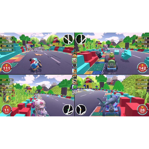 Animal Kart Racer Bundle (Code in a Box) with Steering Wheel for Nintendo Switch | Mindscape