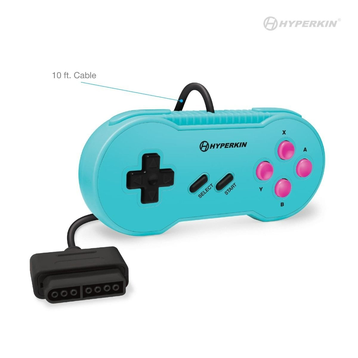 Scout Premium wired controller for SNES Super Nintendo console - Hyper beach turquoise | Hyperkin