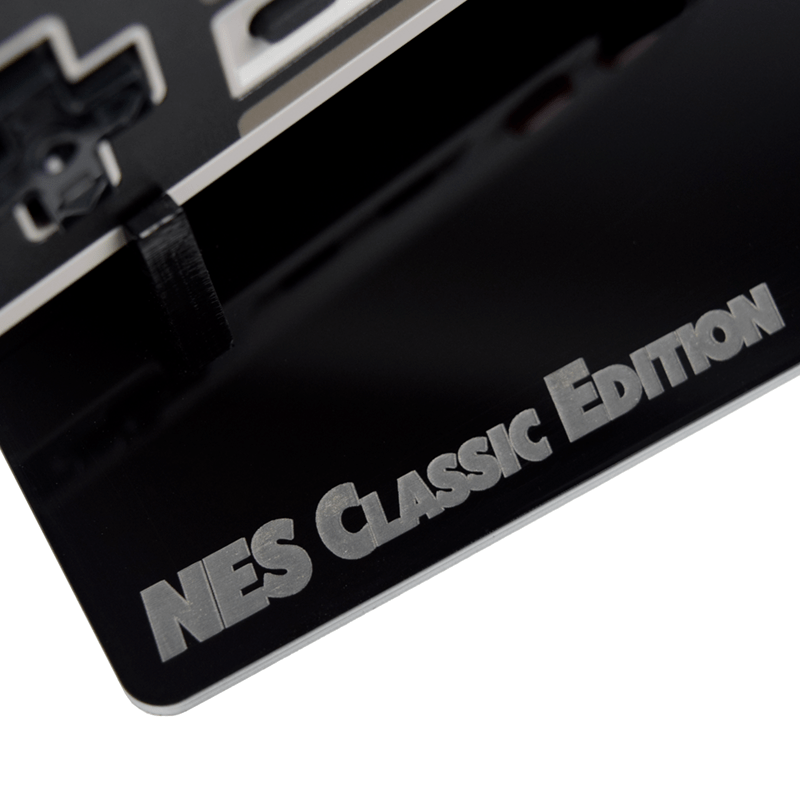 Shelf candy display stand for Nintendo NES Classic console & controller - Crystal Black | Rose Colored Gaming