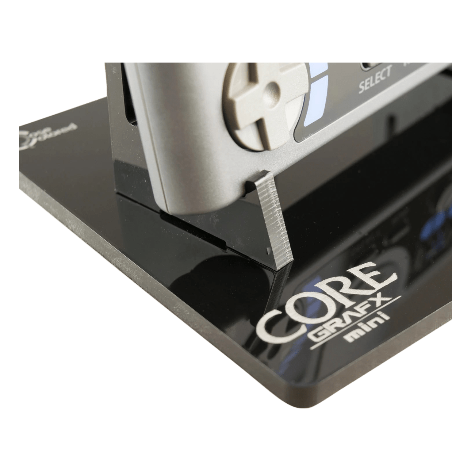 Shelf Candy stand for PC Engine CoreGrafx Mini holder console & controller - Crystal Black | Rose Colored Gaming