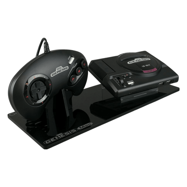 Shelf Candy stand for Sega Genesis Classic Mini holder console & controller - Crystal Black | Rose Colored Gaming