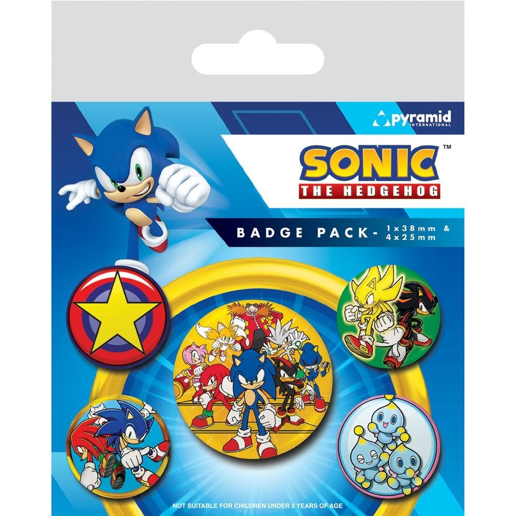 Sonic The Hedgehog Speed Team official badge pack of 5 | Pyramid