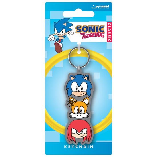 Sonic the Hedgehog trio stack official keyring soft PVC keychain | Pyramid