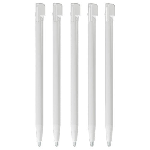 Stylus for DSi XL LL Nintendo console slot in touch pen compatible replacement - 5 pack white | ZedLabz