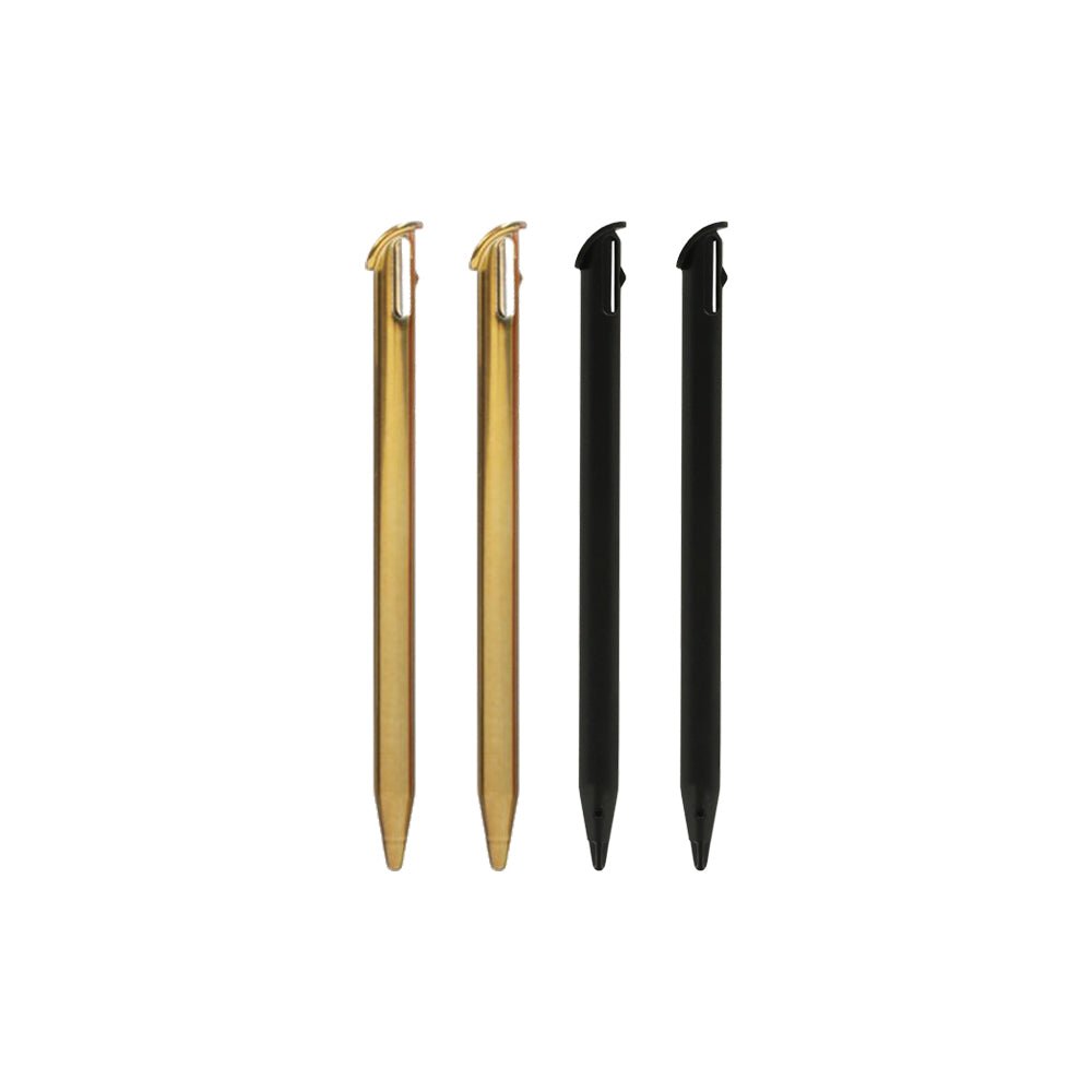 Stylus for new 3DS XL (2015 model) Nintendo slot in touch pen - 4 pack black & gold | ZedLabz