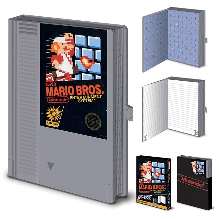 Super Mario Bros A5 premium lined notebook journal officially licensed Nintendo | Pyramid