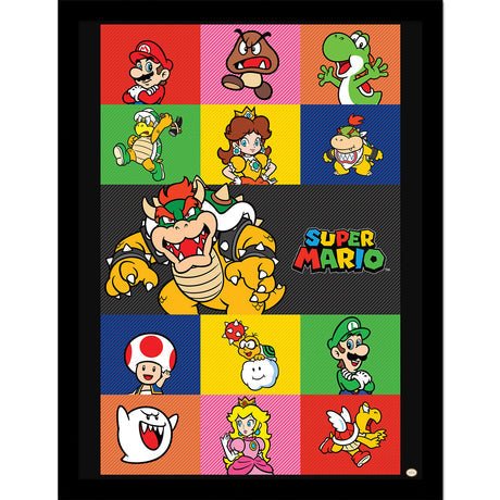 Super Mario characters framed collector print 30 x 40cm | Pyramid