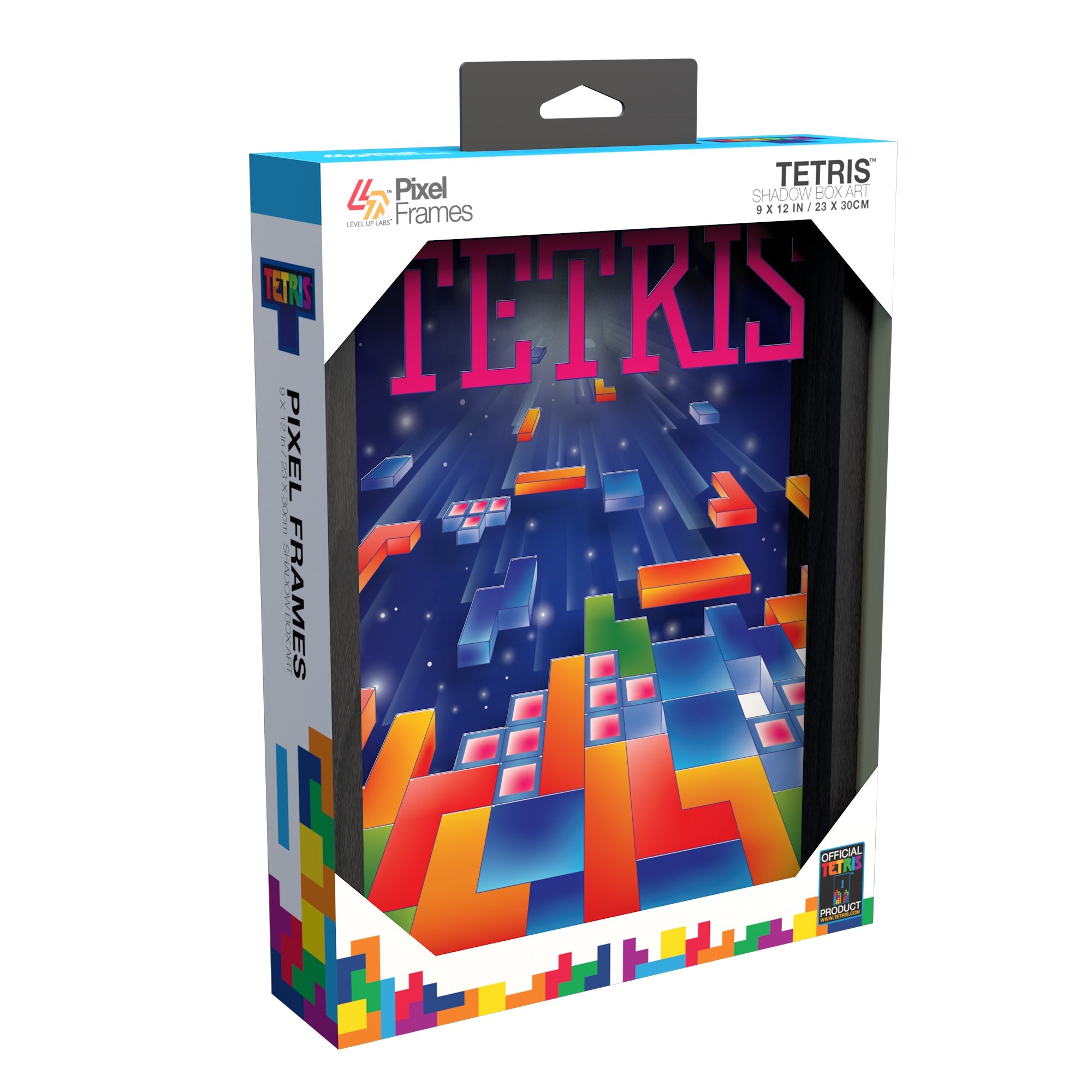 Tetris video game artwork (1989) shadow box art officially licensed 9x12 inch (23x30cm) | Pixel Frames