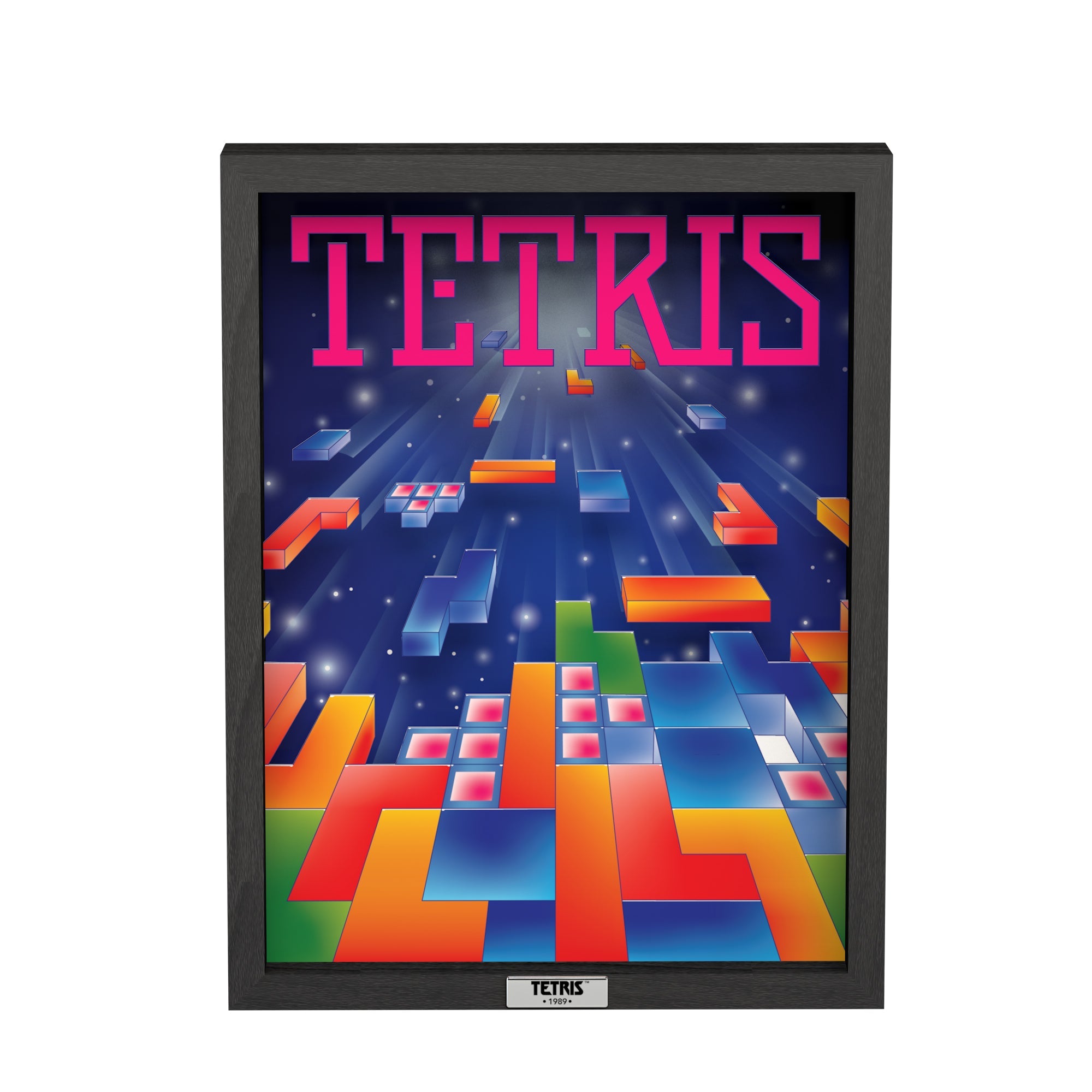 Tetris video game artwork (1989) shadow box art officially licensed 9x12 inch (23x30cm) | Pixel Frames