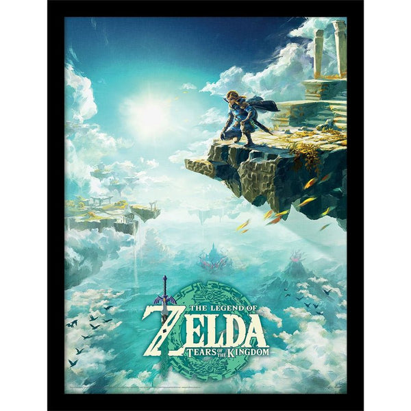 The Legend of Zelda Tears of the Kingdom Hyrule skies framed collector print 30 x 40cm | Pyramid