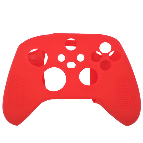 Skin grip cover for Xbox Series X controller soft silicone rubber with ribbed handle - Red | ZedLabz