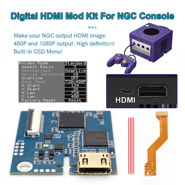 Internal HDMI mod kit for GameCube 1080p digital | Hispeedido