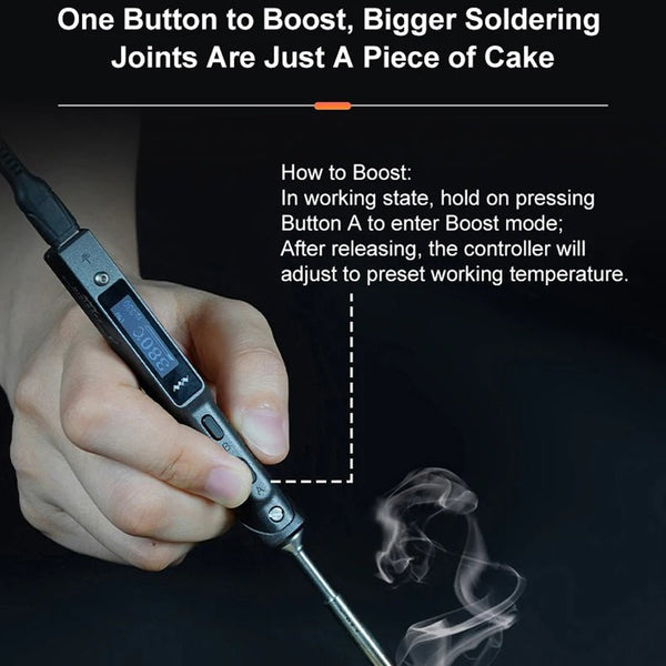 TS101 Smart soldering iron with OLED display & USB-C (includes TS-BC2 tip) | Miniware
